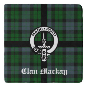 Clan Mackay Wappen Abzeichen & Tartan Töpfeuntersetzer