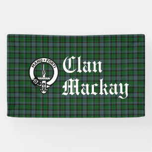 Clan Mackay Wappen Abzeichen und Tartan Banner