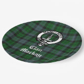 Clan Mackay Wappen Abzeichen und Tartan individuel Pappteller (Schrägansicht)