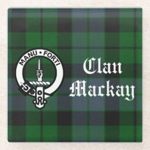 Clan Mackay Wappen & Tartan Anpassbar Glasuntersetzer