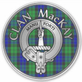 Clan MacKay Wappen & Tartan Aufkleber (Vorderseite)