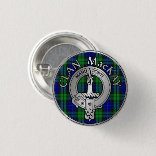 Clan MacKay Wappen & Tartan Button