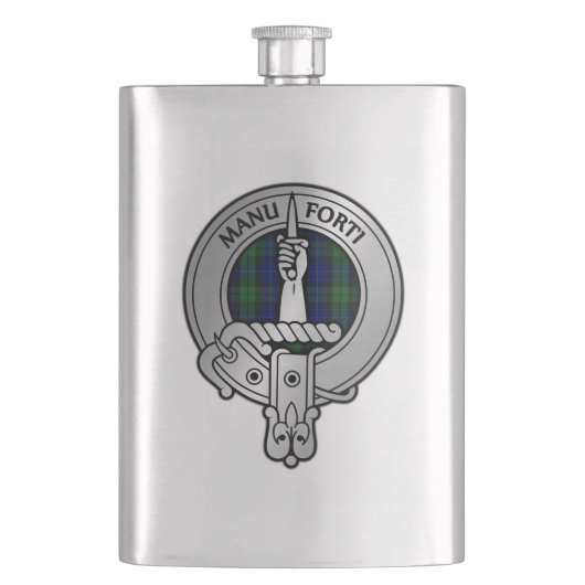 Clan MacKay Wappen & Tartan Flachmann (Vorderseite)
