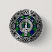 Clan MacKay Wappen & Tartan Knot Button (Vorderseite)