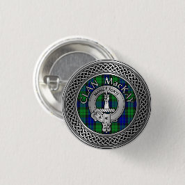 Clan MacKay Wappen & Tartan Knot Button