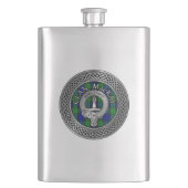 Clan MacKay Wappen & Tartan Knot Flask Flachmann (Vorderseite)