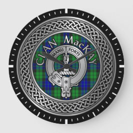 Clan MacKay Wappen & Tartan Knot Large Clock Große Wanduhr
