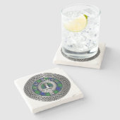Clan MacKay Wappen & Tartan Knot Stone Untersetzer (Seitenansicht)