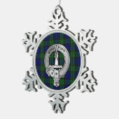Clan MacKay Wappen & Tartan Schneeflocken Zinn-Ornament (Rechts)