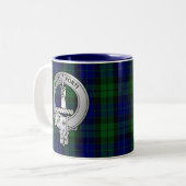 Clan MacKay Wappen & Tartan Zweifarbige Tasse (Vorderseite Links)