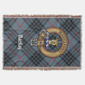 Clan MacKay-Wappen über blauem Tartan Decke (Vorderseite)
