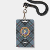 Clan MacKay Wappen über Blue Tartan Ausweis (Vorderseite mit Schlüsselband)