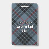 Clan MacKay Wappen über Blue Tartan Ausweis (Rückseite)