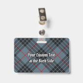 Clan MacKay Wappen über Blue Tartan Ausweis (Back with Clip)