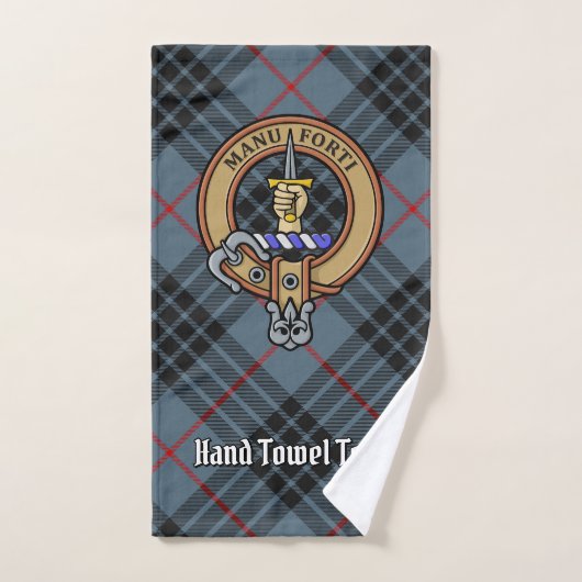 Clan MacKay Wappen über Blue Tartan Badhandtuch Set (Handtuch)