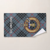 Clan MacKay Wappen über Blue Tartan Badhandtuch Set (Handtuch)