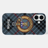 Clan MacKay Wappen über Blue Tartan Case-Mate iPhone Hülle (Rückseite (Horizontal))