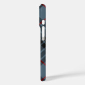 Clan MacKay Wappen über Blue Tartan Case-Mate iPhone Hülle (Rückseite / Links)