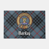 Clan MacKay Wappen über Blue Tartan Fußmatte (Vorderseite)