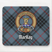 Clan MacKay Wappen über Blue Tartan Mousepad (Vorne)