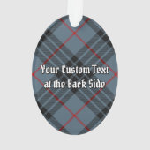 Clan MacKay Wappen über Blue Tartan Ornament (Rückseite)