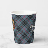 Clan MacKay Wappen über Blue Tartan Pappbecher (Links)