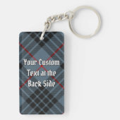 Clan MacKay Wappen über Blue Tartan Schlüsselanhänger (Rückseite)
