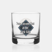 Clan MacKay Wappen über Blue Tartan Whiskyglas (Rückseite)