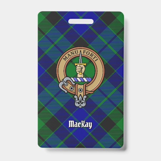 Clan MacKay Wappen über Tartan Ausweis (Vorderseite)