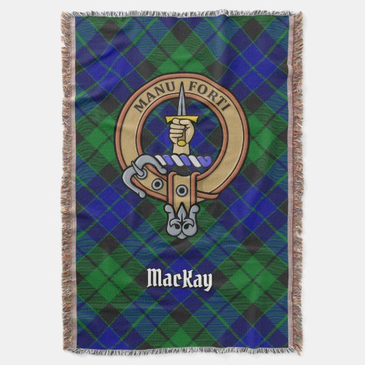 Clan MacKay-Wappen über Tartan Decke (Vorderseite Vertikal)