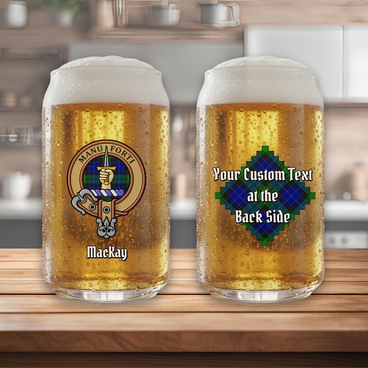 Clan MacKay Wappen über Tartan Dosenglas