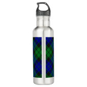 Clan MacKay Wappen über Tartan Edelstahlflasche (Rückseite)