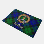 Clan MacKay Wappen über Tartan Fußmatte (Schrägansicht)