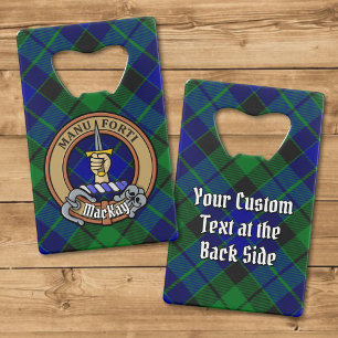 Clan MacKay Wappen über Tartan Geldbeutel Flaschenöffner