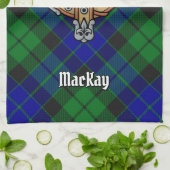 Clan MacKay Wappen über Tartan Geschirrtuch (Gefaltet)