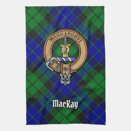 Clan MacKay Wappen über Tartan Geschirrtuch