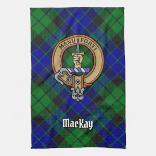 Clan MacKay Wappen über Tartan Geschirrtuch