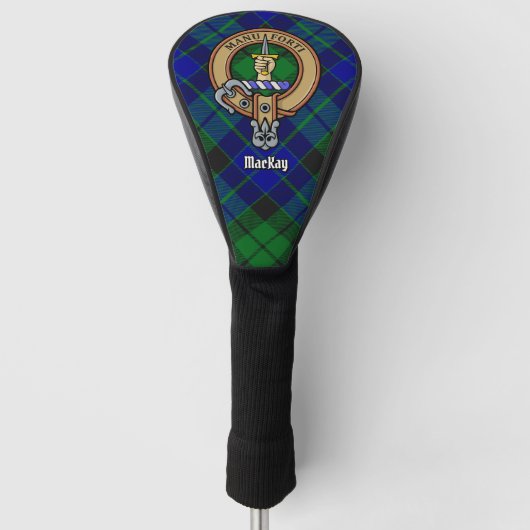 Clan MacKay Wappen über Tartan Golf Headcover (Vorderseite)