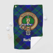 Clan MacKay Wappen über Tartan Golfhandtuch (Insitu)