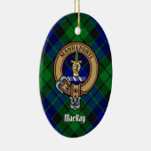 Clan MacKay Wappen über Tartan Keramik Ornament (Rechts)
