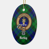Clan MacKay Wappen über Tartan Keramik Ornament (Links)