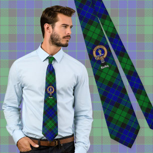 Clan MacKay Wappen über Tartan Krawatte