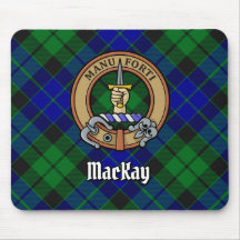 Clan MacKay Wappen über Tartan