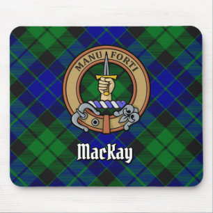Clan MacKay Wappen über Tartan Mousepad