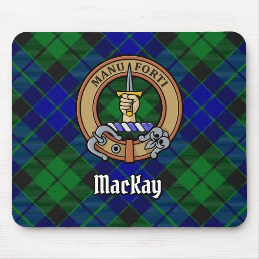 Clan MacKay Wappen über Tartan Mousepad (Vorne)