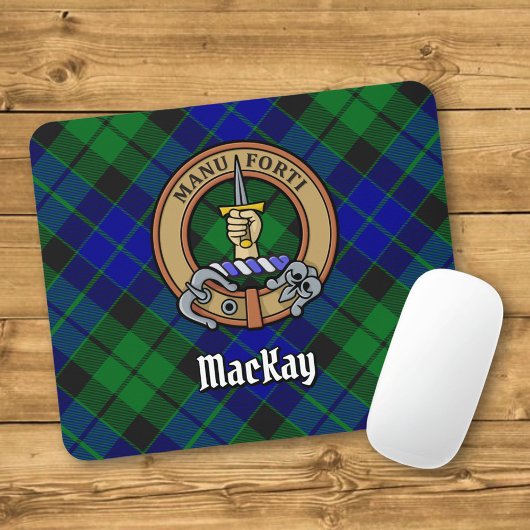 Clan MacKay Wappen über Tartan Mousepad