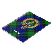 Clan MacKay Wappen über Tartan Notizblock (Linke Seite)