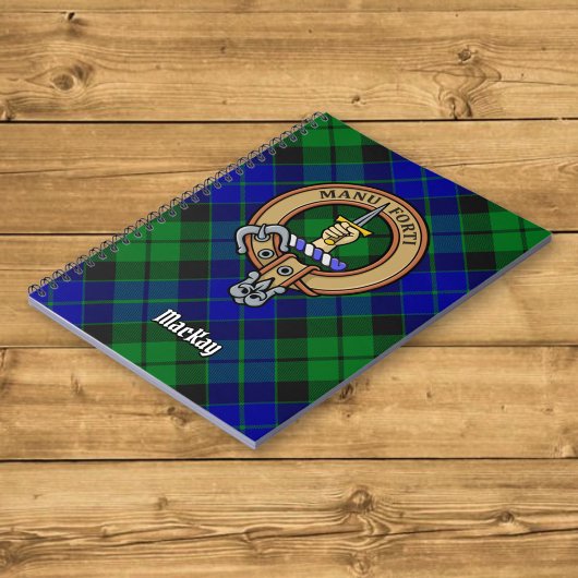Clan MacKay Wappen über Tartan Notizblock