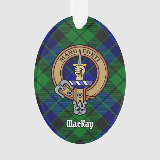 Clan MacKay Wappen über Tartan Ornament (Vorderseite)