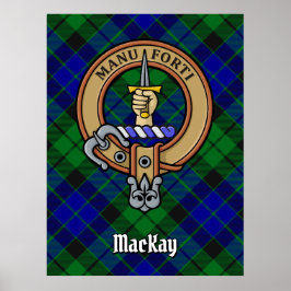 Clan MacKay Wappen über Tartan Poster